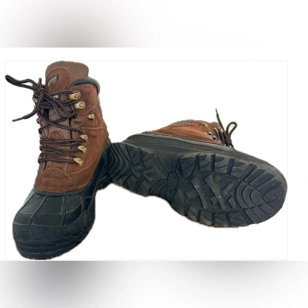 Alpine Design Men's Black Rubber and Brown Suede Waterproof Boots Men’s Size 9